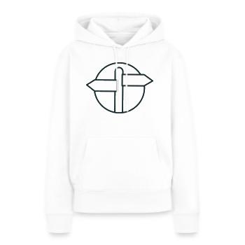 Panneau de direction vide dans un cercle - Sweat à capuche Premium bio Femme - blanc - Devant - Julia (174cm)