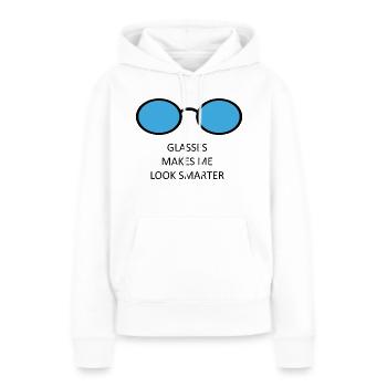Brille - Frauen Premium Bio Hoodie - Weiß - Vorne - Julia (174cm)