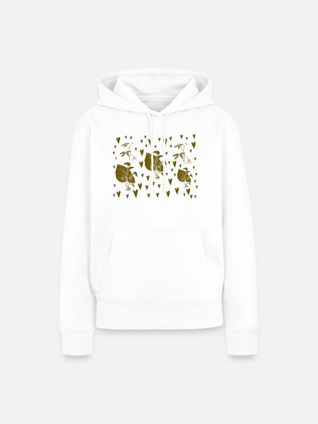 Zaubergarten - Herzchen Pettern - Frauen Premium Bio Hoodie - Weiß