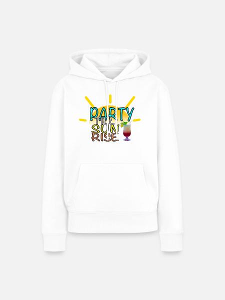Party Till Sunrise - Frauen Premium Bio Hoodie - Weiß
