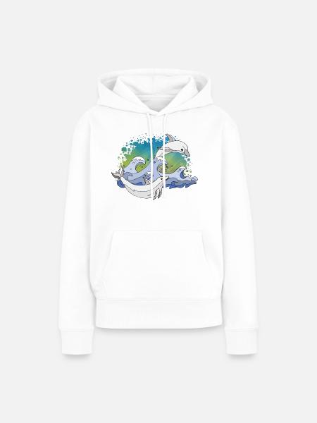 Delphine - Frauen Premium Bio Hoodie - Weiß
