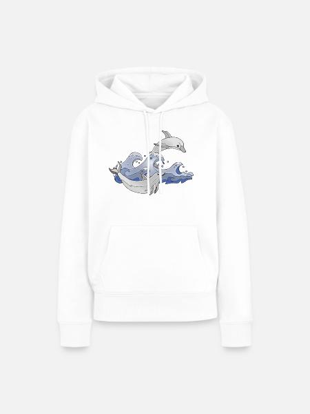 Delphine - Frauen Premium Bio Hoodie - Weiß
