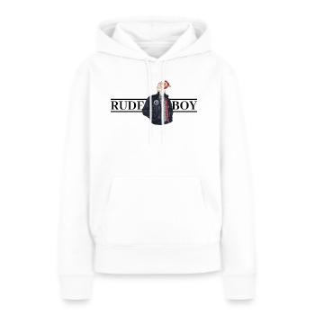 Garçon grossier de la vieille école - Sweat à capuche Premium bio Femme - blanc - Devant - Julia (174cm)