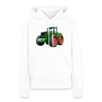 Nouveau gros tracteur avec des jantes rouges - Sweat à capuche Premium bio Femme - blanc - Devant - Julia (174cm)