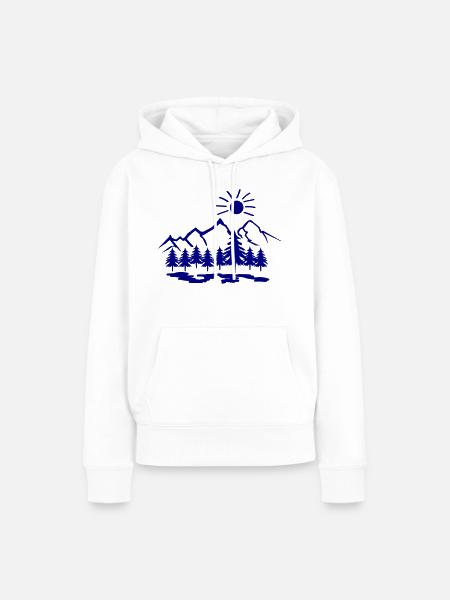 natur berge - Frauen Premium Bio Hoodie - Weiß