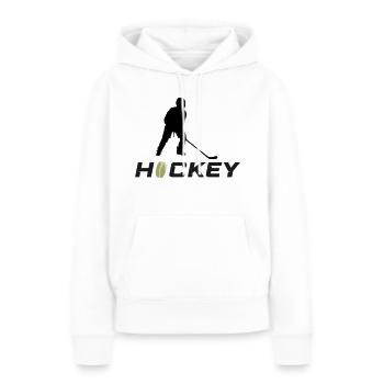 hockey - Sweat à capuche Premium bio Femme - blanc - Devant - Julia (174cm)
