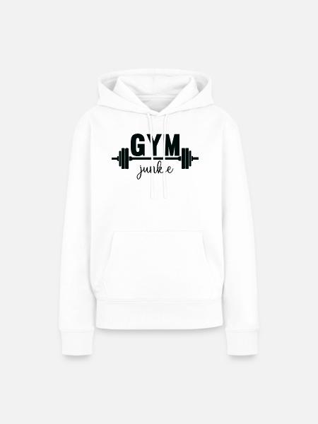 Gym junkie - Frauen Premium Bio Hoodie - Weiß