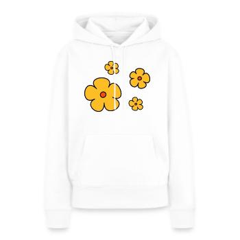 Blumen dreifarbig - Frauen Premium Bio Hoodie - Weiß - Vorne - Julia (174cm)
