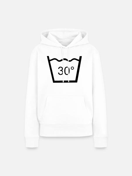 Waschen - Frauen Premium Bio Hoodie - Weiß