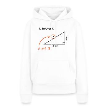 trouver x - Sweat à capuche Premium bio Femme - blanc - Devant - Julia (174cm)