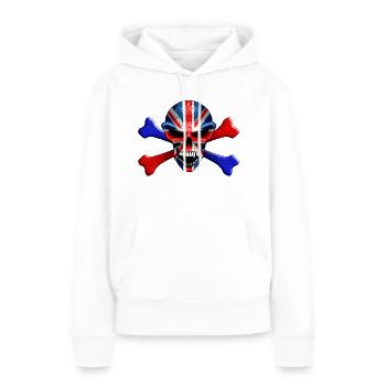 Union Jack Skull - Sweat à capuche Premium bio Femme - blanc - Devant - Julia (174cm)