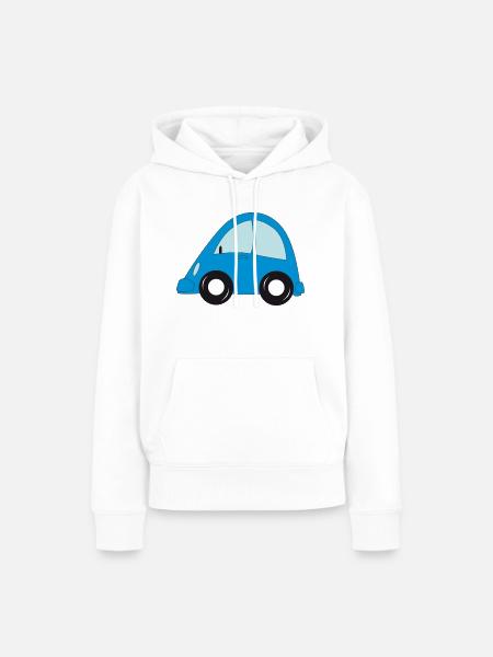 blaues auto - Frauen Premium Bio Hoodie - Weiß