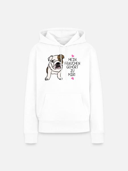 englische Bulldogge - Frauen Premium Bio Hoodie - Weiß