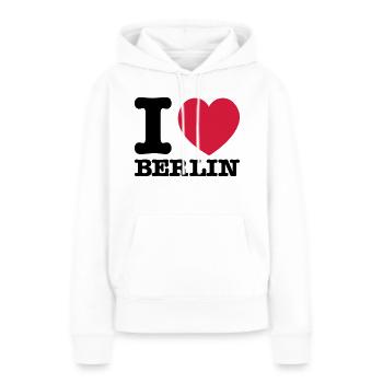 I love Berlin - Frauen Premium Bio Hoodie - Weiß - Vorne - Julia (174cm)
