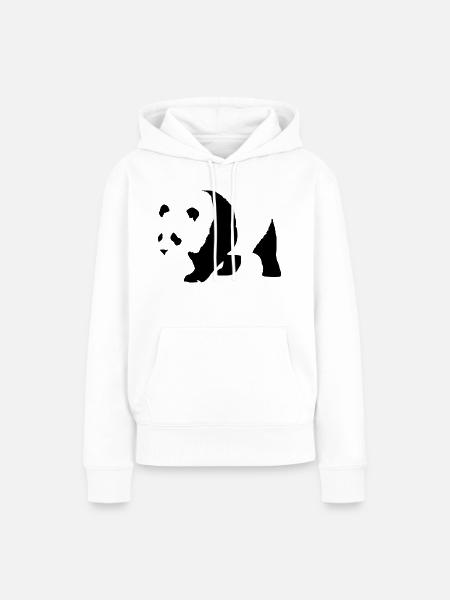 panda - Frauen Premium Bio Hoodie - Weiß