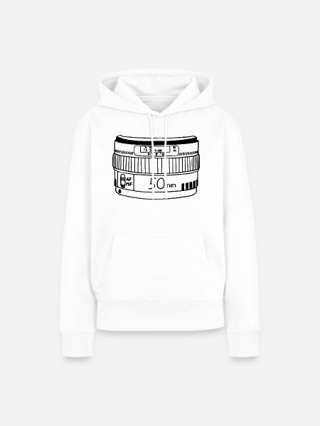 Objektiv - Frauen Premium Bio Hoodie - Weiß