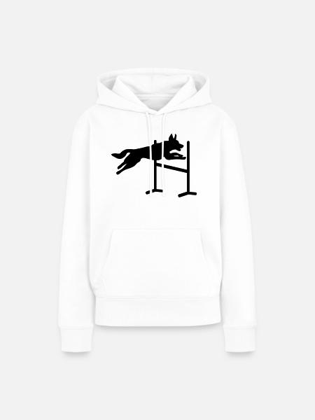 Hund Agility - Frauen Premium Bio Hoodie - Weiß