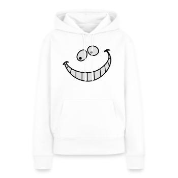 Sourire - sourire - sourire - Sweat à capuche Premium bio Femme - blanc - Devant - Julia (174cm)