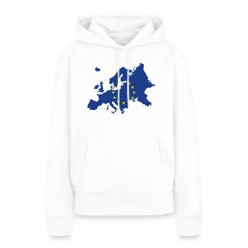 Europe UE - Sweat à capuche Premium bio Femme - blanc - Devant - Julia (174cm)