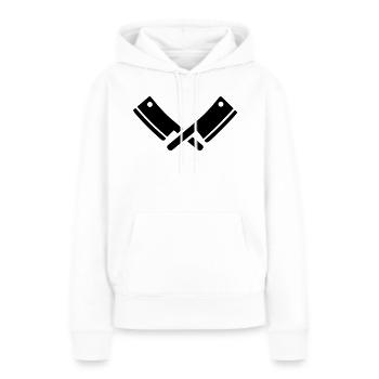 Messer - Frauen Premium Bio Hoodie - Weiß - Vorne - Julia (174cm)