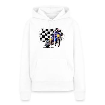 Speedway Racing - Racing Flag - Frauen Premium Bio Hoodie - Weiß - Vorne - Julia (174cm)