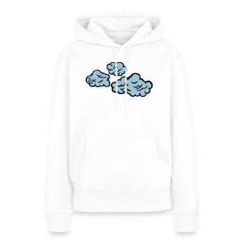 nuages - Sweat à capuche Premium bio Femme - blanc - Devant - Julia (174cm)