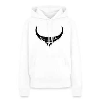 Mund Dämonisches Grinsen - Frauen Premium Bio Hoodie - Weiß - Vorne - Julia (174cm)