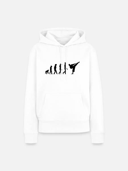 Karate-Evolution - Frauen Premium Bio Hoodie - Weiß