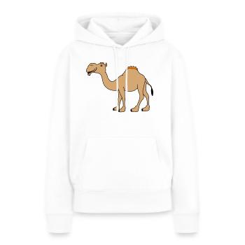 Chameau - Sweat à capuche Premium bio Femme - blanc - Devant - Julia (174cm)