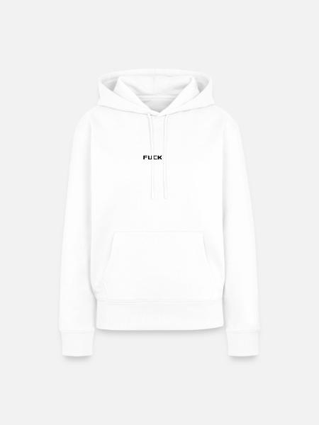 FUCK - Frauen Premium Bio Hoodie - Weiß