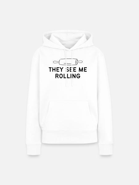 SIE SEHEN MICH ROLLEN - Frauen Premium Bio Hoodie - Weiß