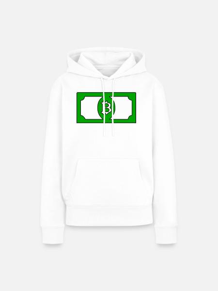 Bitcoin-Dollar - Frauen Premium Bio Hoodie - Weiß