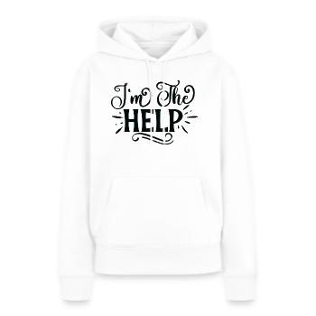 Je suis l’aide - Sweat à capuche Premium bio Femme - blanc - Devant - Julia (174cm)