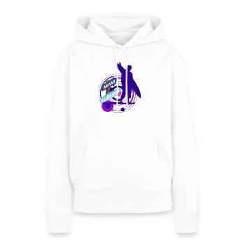 Aloha - Sweat à capuche Premium bio Femme - blanc - Devant - Julia (174cm)