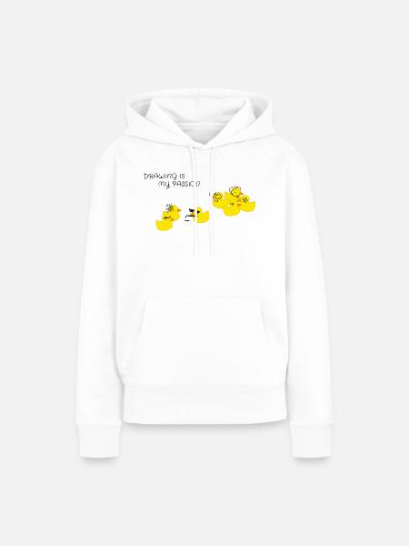 Drawing is my passion - Frauen Premium Bio Hoodie - Weiß