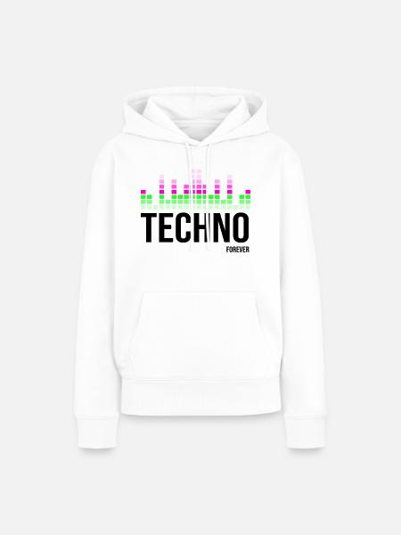 Techno-Musik - Frauen Premium Bio Hoodie - Weiß