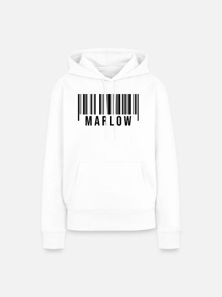 Marlow Strichcode - Frauen Premium Bio Hoodie - Weiß