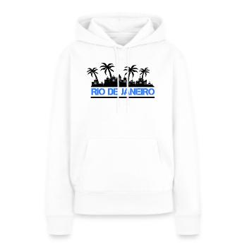 Rio de Janeiro - Sweat à capuche Premium bio Femme - blanc - Devant - Julia (174cm)