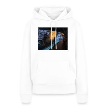 Gorges de Partnach - Sweat à capuche Premium bio Femme - blanc - Devant - Julia (174cm)