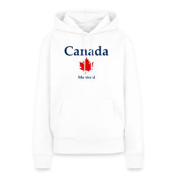 Montreal - Quebec - Canada - Kanada - Québec - Frauen Premium Bio Hoodie - Weiß - Vorne - Julia (174cm)