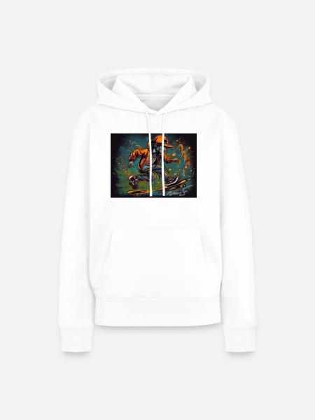 Schlittschuh - Frauen Premium Bio Hoodie - Weiß