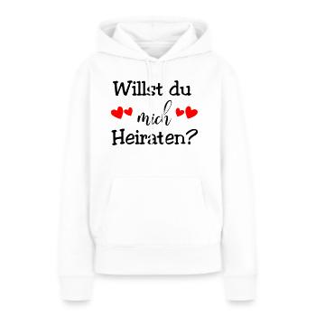 Willst du mich Heiraten - Frauen Premium Bio Hoodie - Weiß - Vorne - Julia (174cm)