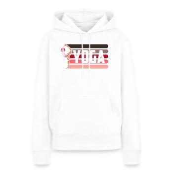 YOGA PILATES GYM - Sweat à capuche Premium bio Femme - blanc - Devant - Julia (174cm)