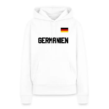 Drapeau allemand sur la poitrine - Sweat à capuche Premium bio Femme - blanc - Devant - Julia (174cm)