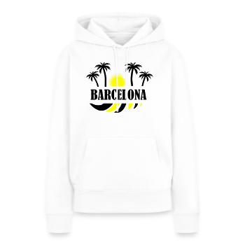 Barcelone - Sweat à capuche Premium bio Femme - blanc - Devant - Julia (174cm)