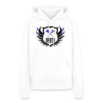 darts crest - Frauen Premium Bio Hoodie - Weiß - Vorne - Julia (174cm)