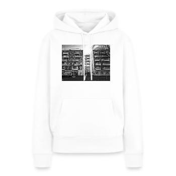 On the Block D1 - Women’s Premium Organic Hoodie - white - Front - Julia (174cm)