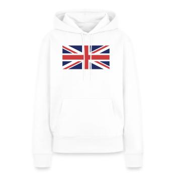 union jack - Frauen Premium Bio Hoodie - Weiß - Vorne - Julia (174cm)