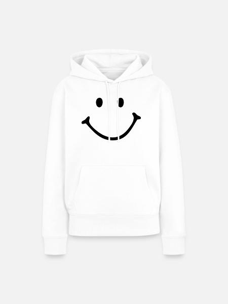 Smiley - Smile - Frauen Premium Bio Hoodie - Weiß