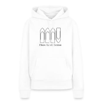 chaos - Sweat à capuche Premium bio Femme - blanc - Devant - Julia (174cm)